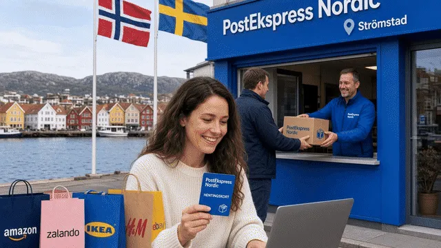 Forsendelse fra en EU-butikk til pakkemottak i Strömstad